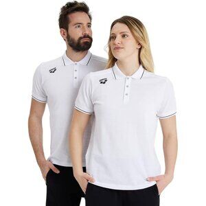 ARENA Polo Shirt Short Sleeve Cotton White Regular Fit XL